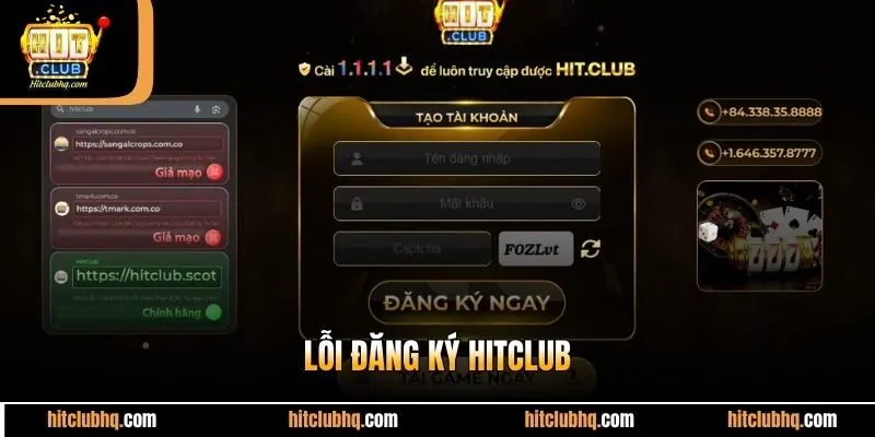 Lỗi đăng ký Hitclub